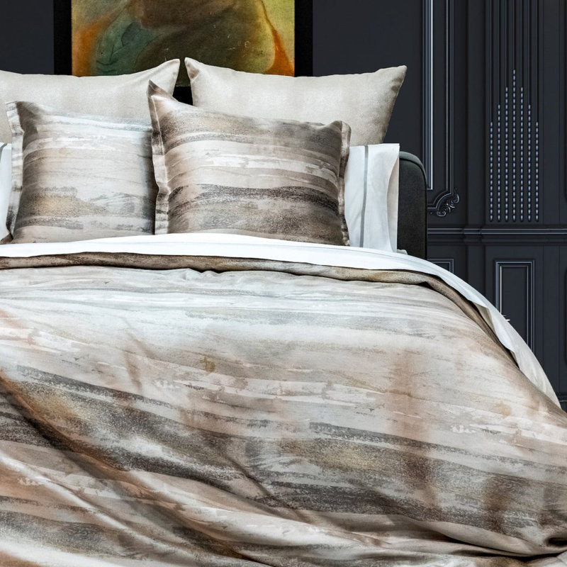 Horizon Duvet Cover, Queen Duvet Cover, Gold/Silver