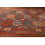 Tapis oriental en laine orange Kilim 9 x 11