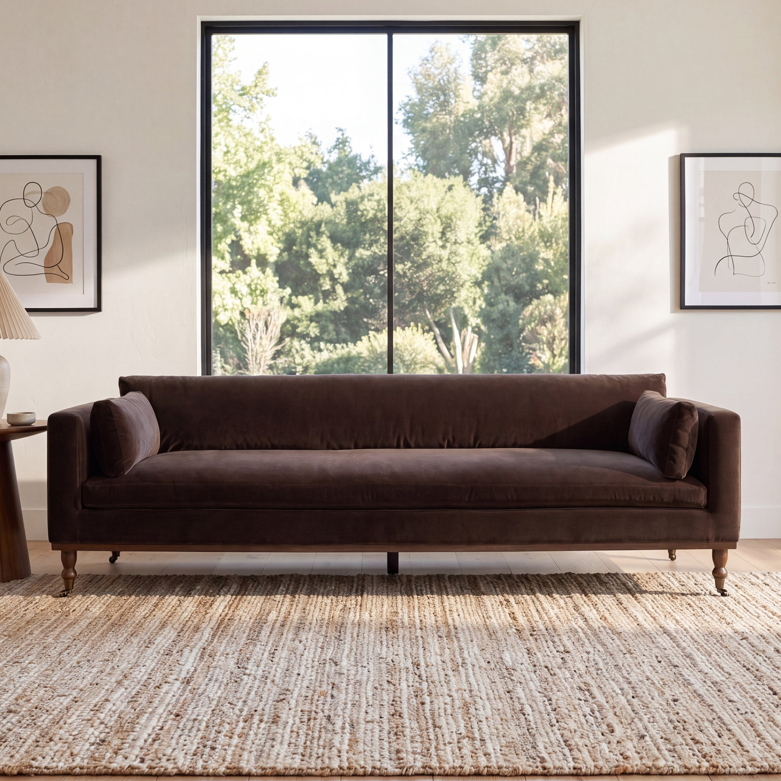 Tenby 96.75'' Upholstered Sofa, Surrey Cocoa Performance Velvet