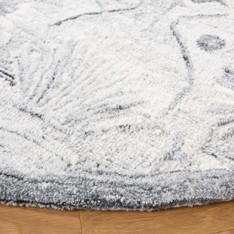 Glamour Hand Tufted Performance Floral Rug, Round 6'