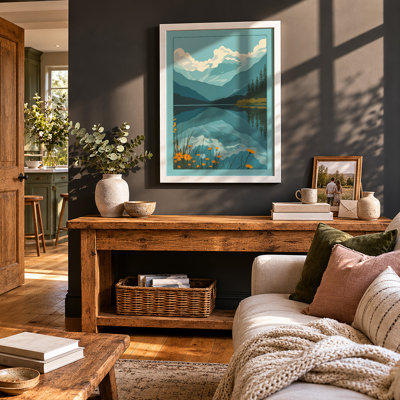 Mountain Lake Reflection Scandinavian - Print