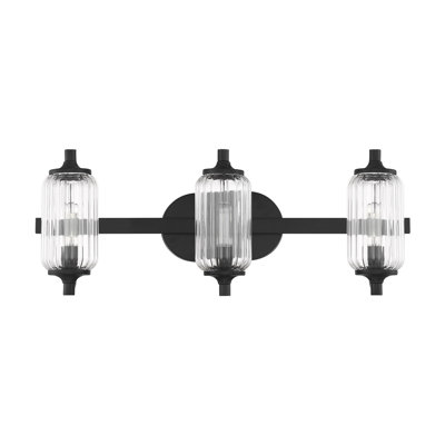 Nunley 3-Light Bathroom Vanity Light in Matte Black