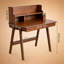 Bureau en bois massif 100 %, table d'ordinateur moderne de style milieu du siècle avec tiroir pour chambre à coucher