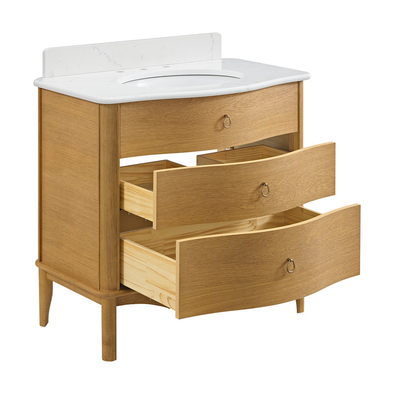 Meuble-lavabo Emmy, H 34 po x l 36 po x P 22,75 po, Naturel