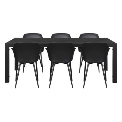 Morganti Rectangular 6 - Person 205Cm Long Dining Set