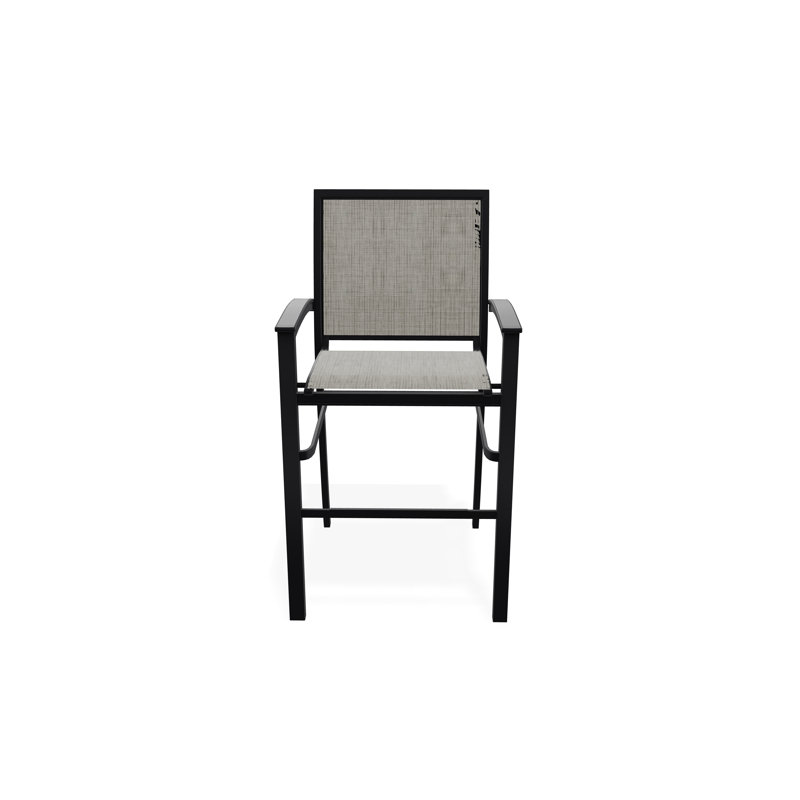 Chaise de café empilable en aluminium Bazza, Noir, Fumée
