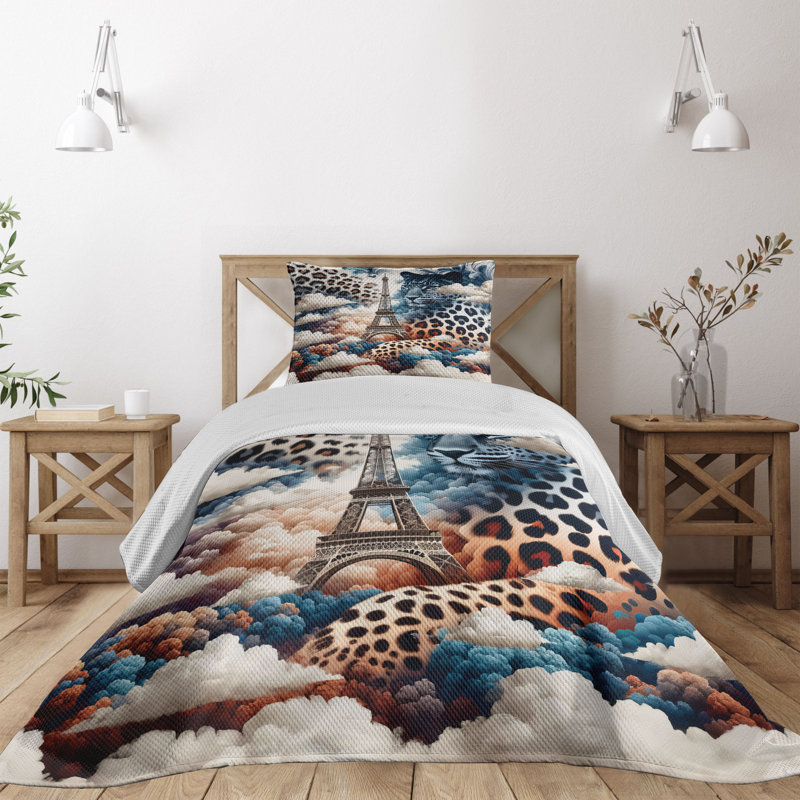 Polyester Animal Print Coverlet, Twin Coverlet + 1 Standard Shams