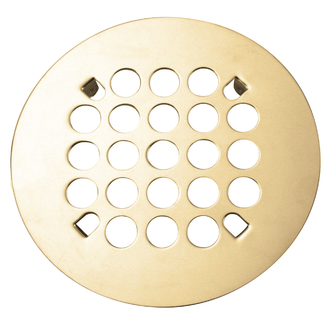 4-1/4" OD Florestone Style Brass Snap-In Shower Grid Drain Cover Westbrass