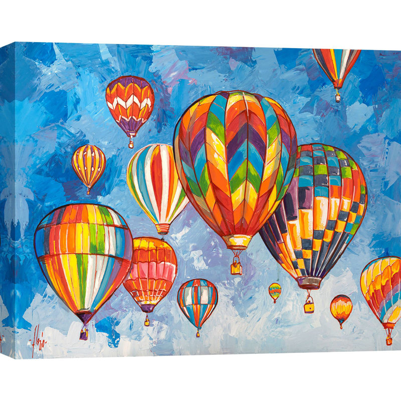 3LR6365 Parade of Hot Air Balloons 1 Piece Wrapped Canvas Painting, 70cm H x 100cm W x 4cm D