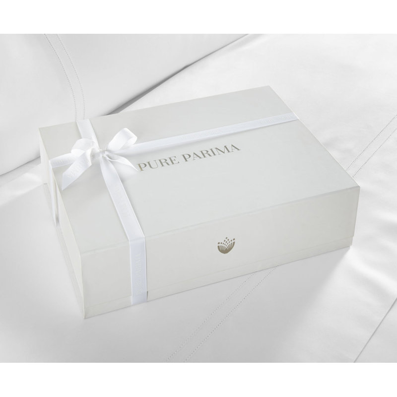 Yalda Egyptian Certified Cotton Modern 3 Piece Duvet Cover Set, King Duvet Cover + 2 King Sham, White