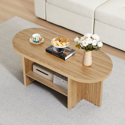 Table basse ovale avec rangement 43,31 po