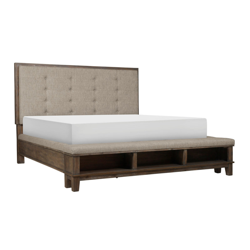 Grand lit plateforme, Grand, Gris