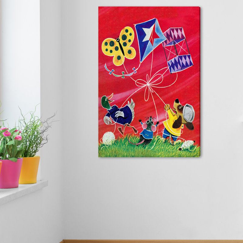 Flying A Kite - Wrapped Canvas Print, 61cm H x 41cm W