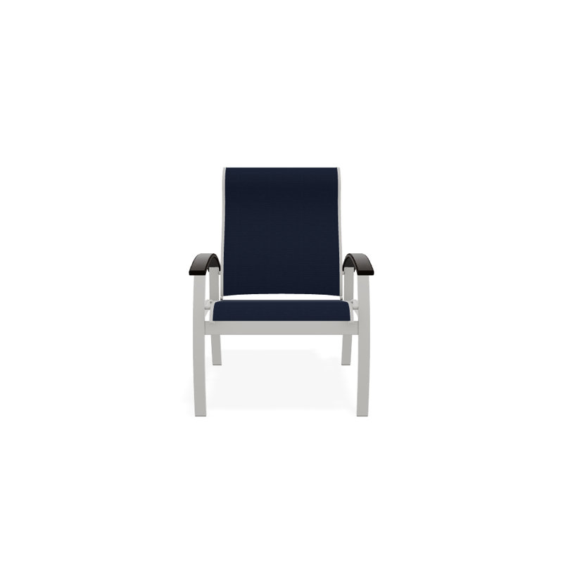 Chaise de patio Askar, Bleu marine 13D Sunbrella®, Noir, Neige texturée