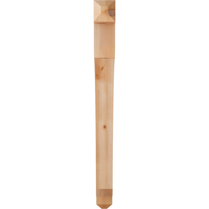 H Support en bois / corbeau, Western Red Cedar (Smooth), H 46 po x l 3,5 po x P 46 po