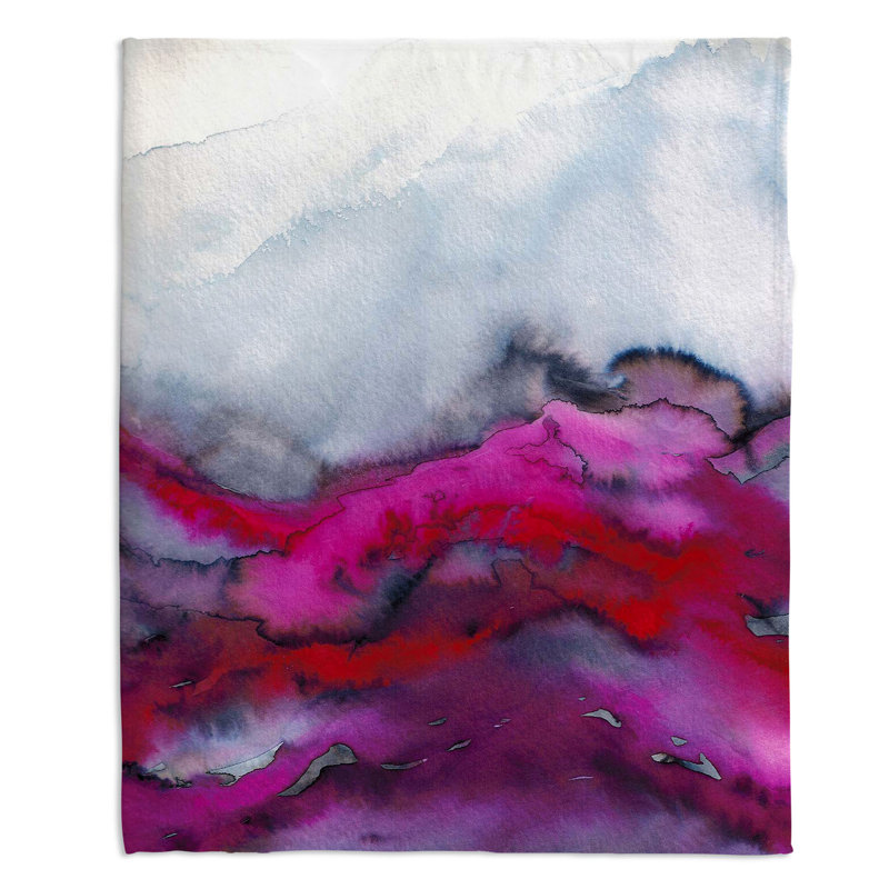 Couverture rose sherpa doux ondulations d’hiver, l 68 po x L 80 po