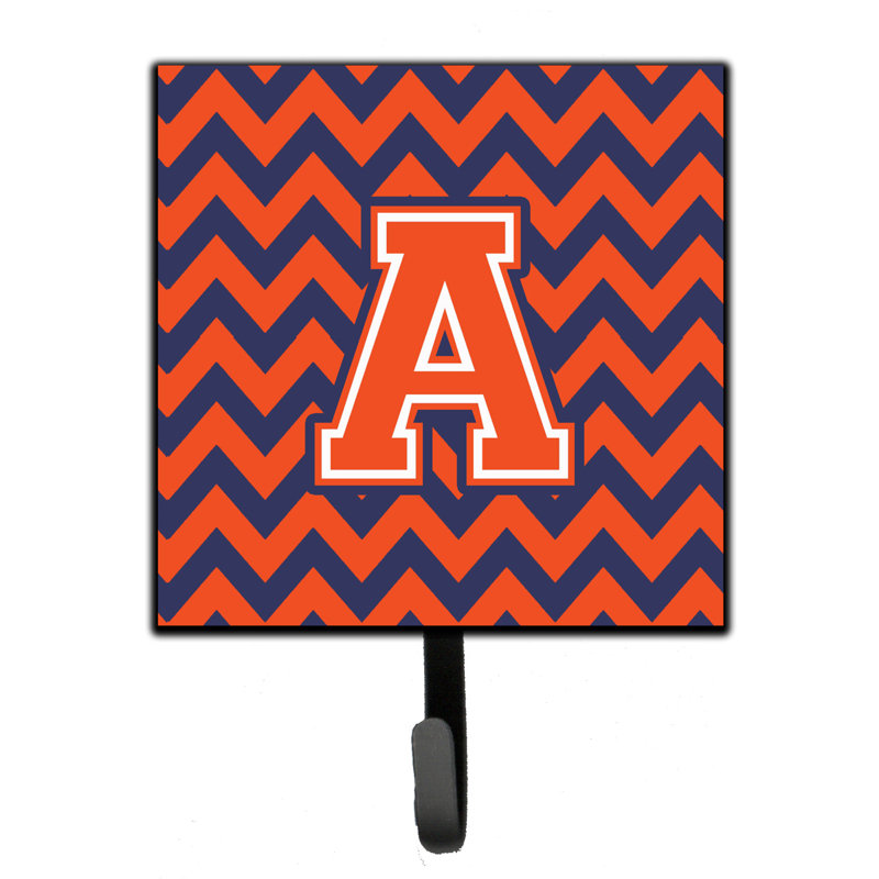 Organisateur de clés à motif de chevron à lettre P avec grenats Pirtleville, Orange / Bleu