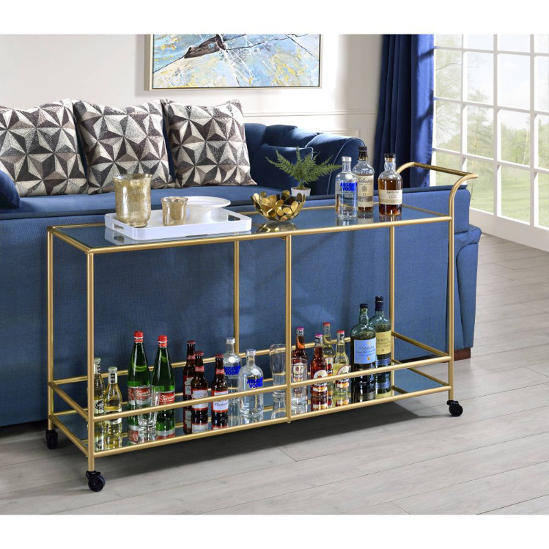 Chariot-bar Dejerinett en transparent et doré