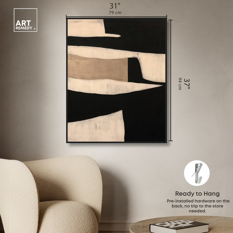 Art mural Madera, H 37 po x l 31 po, Cadre noir