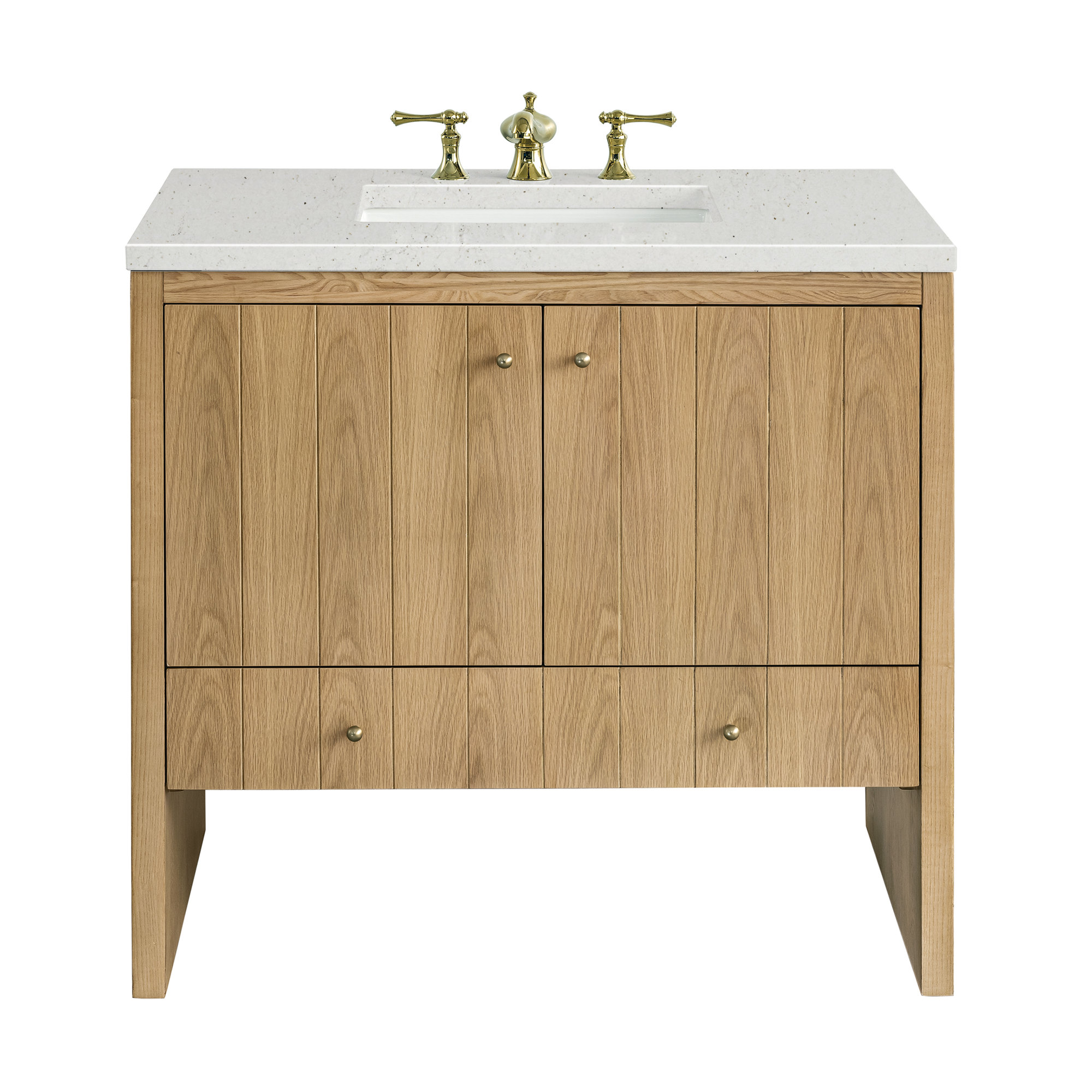 Hudson 36'' Single Bathroom Vanity, Lime Delight, Light Natural Oak, 8" Widespread