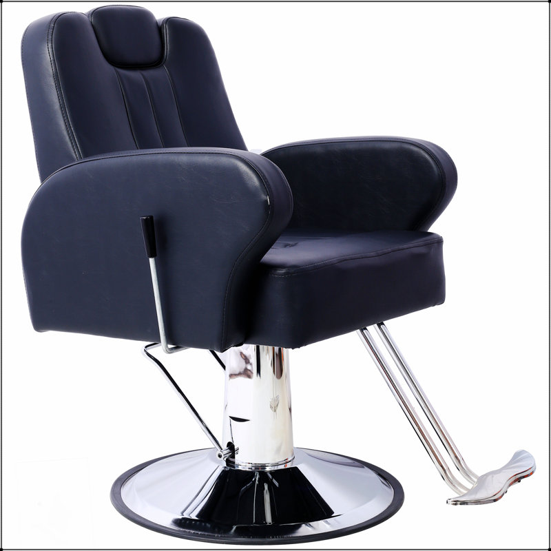 Fauteuil de coiffeur hydraulique robuste avec fonction d'inclinaison, siège plus large et cuir synthétique durable pour les salons de coiffure et les salons de coiffure