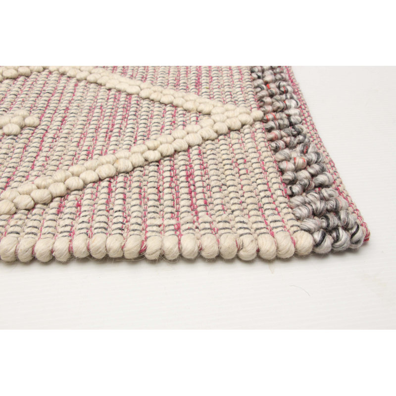 Tapis rose nouvel âge en laine de conception unique 6 pi 2 po x 9 pi Iagulli