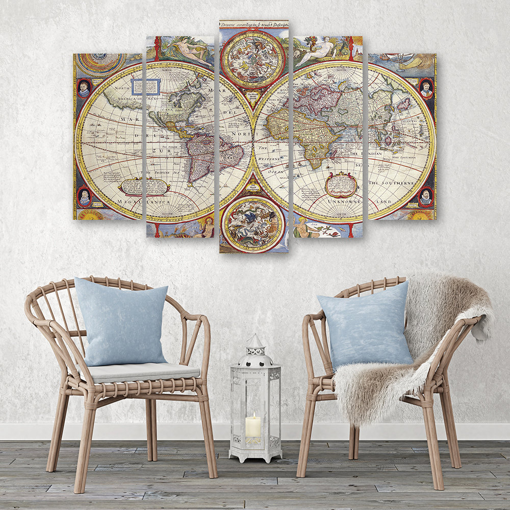 Leinwandbild Old World Map Retro