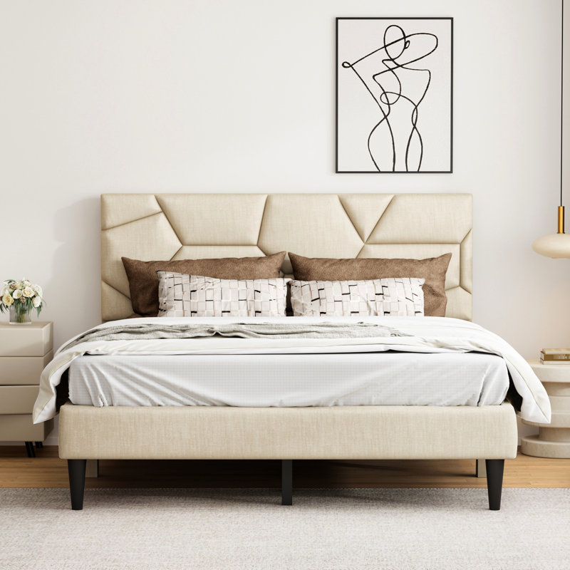 Base de lit pour grand lit Beige, Grand lit
