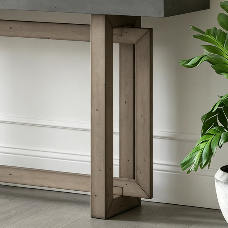 Console de 59,1 po de long pour le vestibule, table de canapé en bois industriel avec pieds solides et robustes pour le couloir, le salon et l'entrée