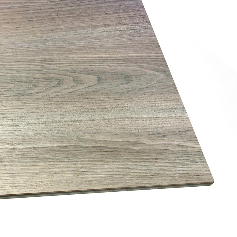 Plateau de table carré en HPL Grosfillex 32 "avec rails, Naturel