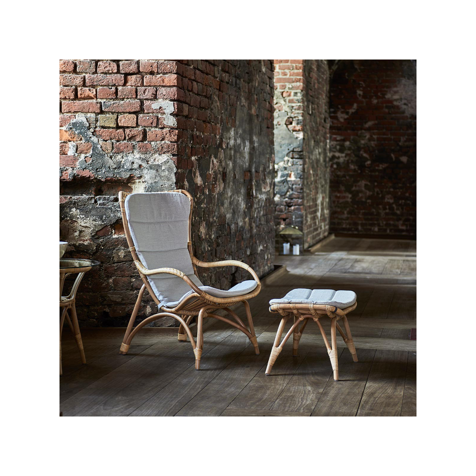 Lorelei Upholstered Ottoman, Natural