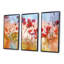 Jolies fleurs de coquelicot au soleil - ensemble de 3 toiles encadrées florales-1264490837-1264491179