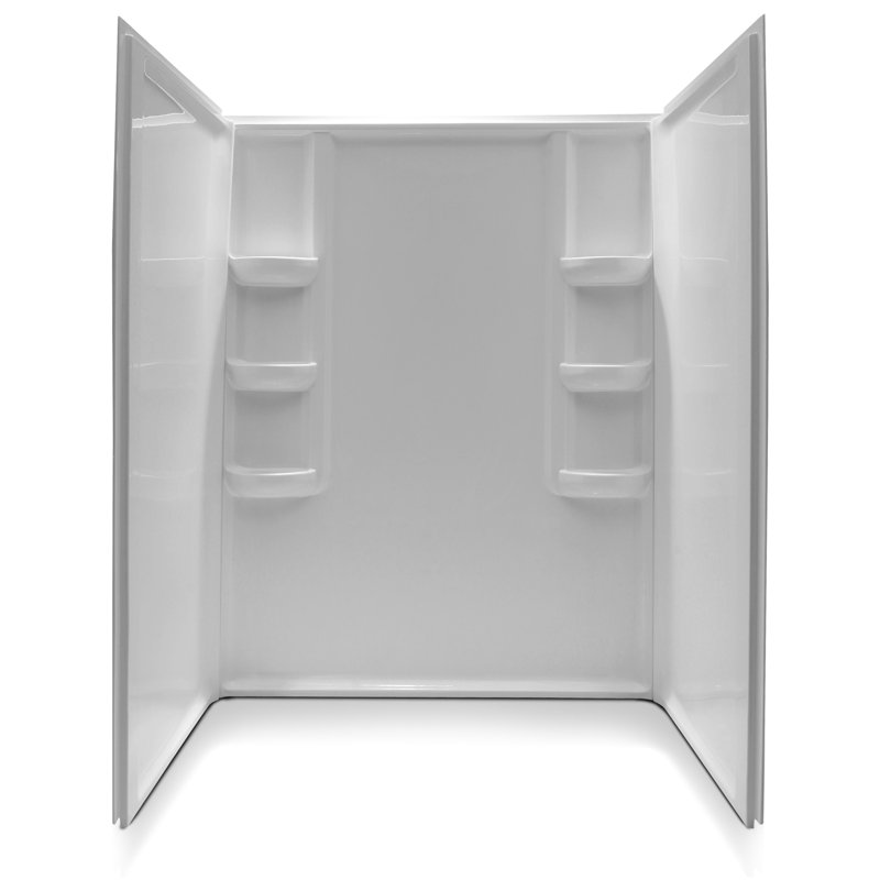 Lex Class 36'' W D H Three Wall Alcove Plastic Wall, 78" H x 36" W x 74" D