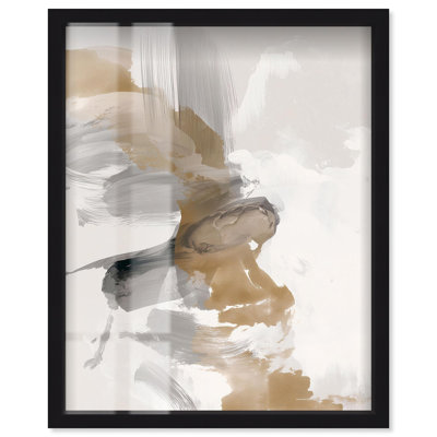 «Whispering Haze II Shadowbox», art mural abstrait par Art Remedy, cadre noir, 16 x 20