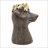 Magnesium Dog Statue Planter with Gold Leaf Crown