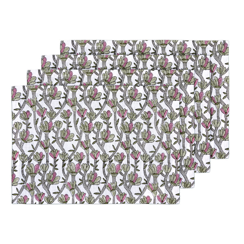 Cactus Table Placemat 14x20 Inch, Gray
