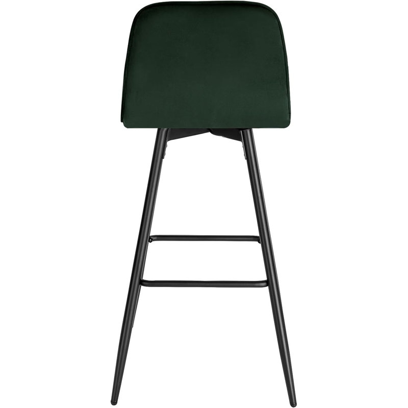 Enrique Upholstered Counter Stool with Metal Frame, Dark Green