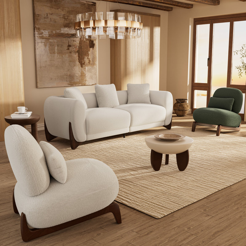 Canapé rembourré 87 po Keiven, Beige