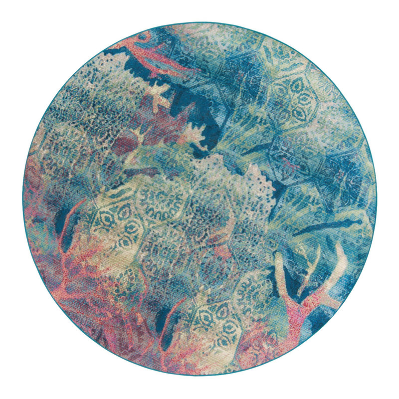 Multi Edgartown Indoor/Outdoor Modern Rug, Round 7'10"