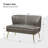 Euclid 47'' Modern Faux Leather Armless Loveseat with Channel Tufted Back-69469922