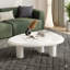 Modern Triangular Cream-White Low Coffee Table with a Three-Leg Design, Suitable for Living Rooms