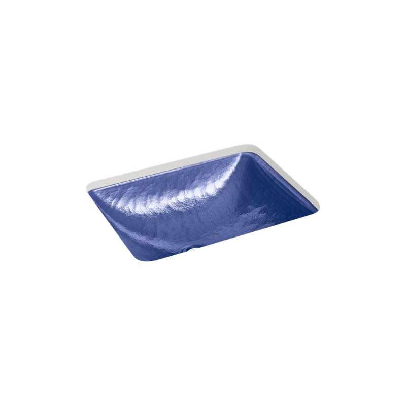 Yepsen Glass Undermount Bathroom Sink, Dark Blue