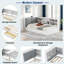 Lit de jour avec 2 tiroirs, tablettes de rangement, tête de lit tapissier et plateau de rangement rotatif-1395607923-1395607926