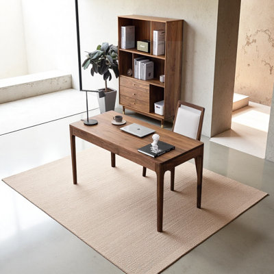 Bureau long en noyer noir