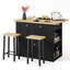 3 Pieces Kitchen Island Set with Storage Cabinet, Drawers, and 2 Stools-526239271-517228156