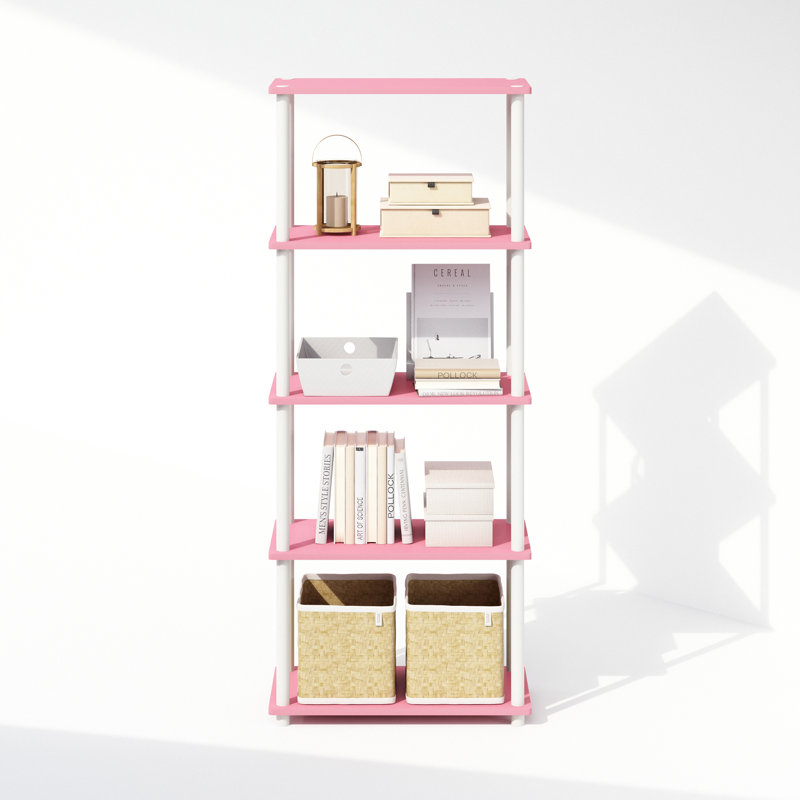 Creekside Plastic Etagere Bookcase, Pink, (5 Shelves) 57.4" H x 23.6" W x 11.6" D