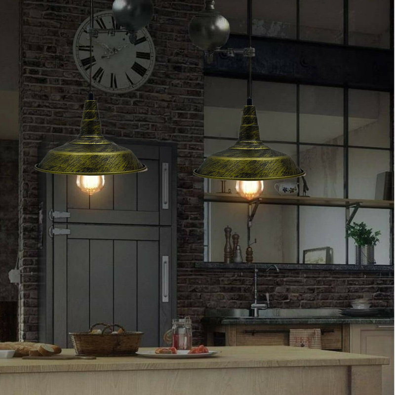 1 - Light Brushed Brass Bowl Pendant