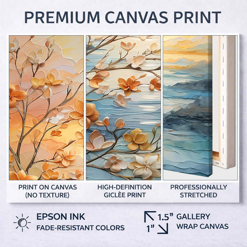 Impression sur toile Ivoneta Bold Sunrise Eernal Renewal I - lever et coucher de soleil, H 32 po x l 24 po, Blanc