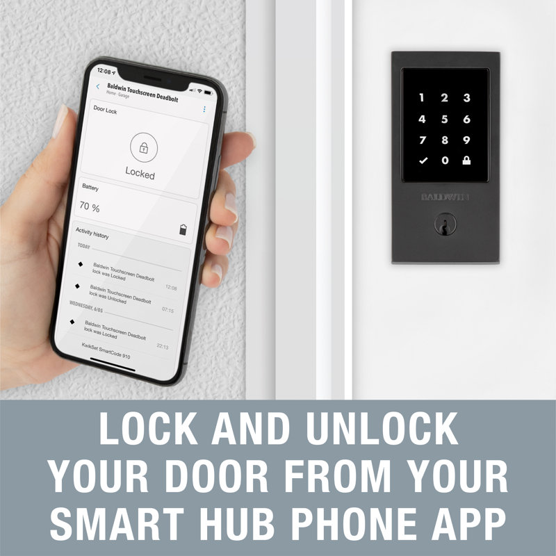 Single Cylinder Smart Deadbolt Z-Wave Technology, Satin Black