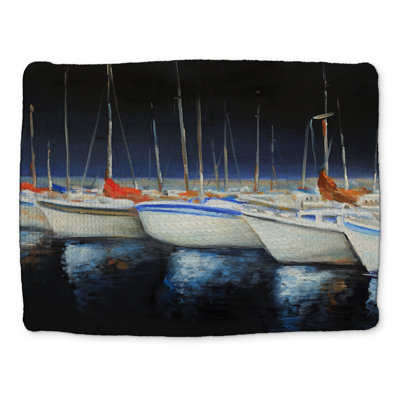 Blue Coastal Braided Placemat | Fishing Boats Home Decor
